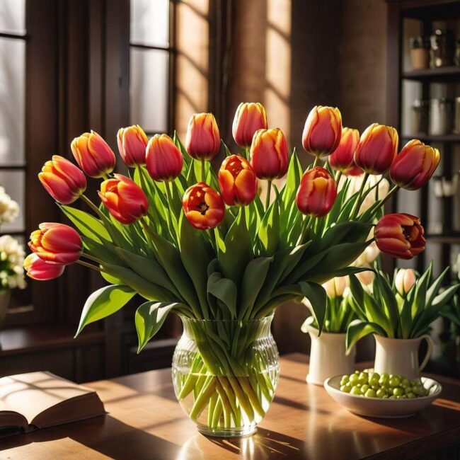 Jakie inne kwiaty dobrze komponują się z tulipanami w bukiecie