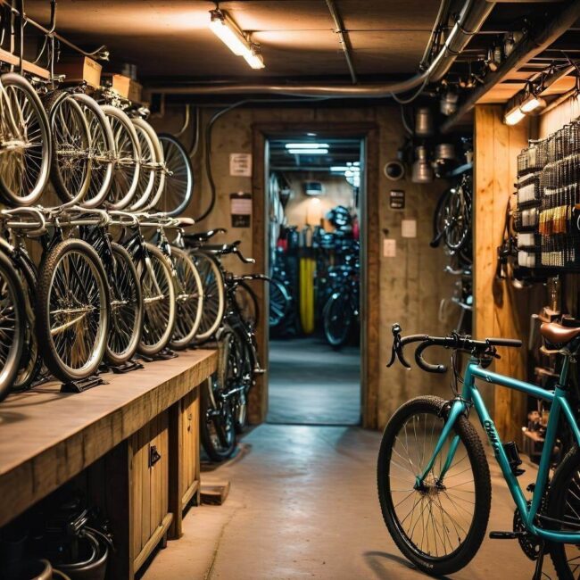 Organizacja przestrzeni w piwnicy na rowery