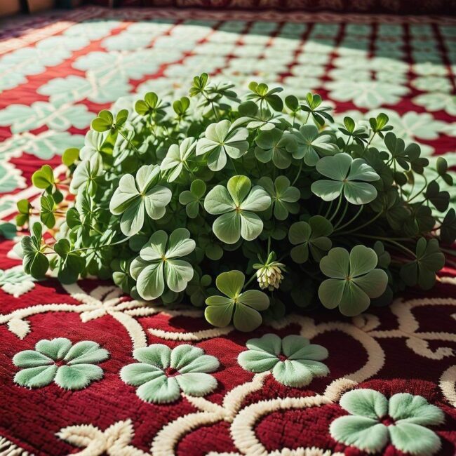 Unikalne wzory dywanów z koniczyną