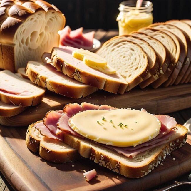 Wartość energetyczna kanapki z chlebem masłem i kawałkiem szynki