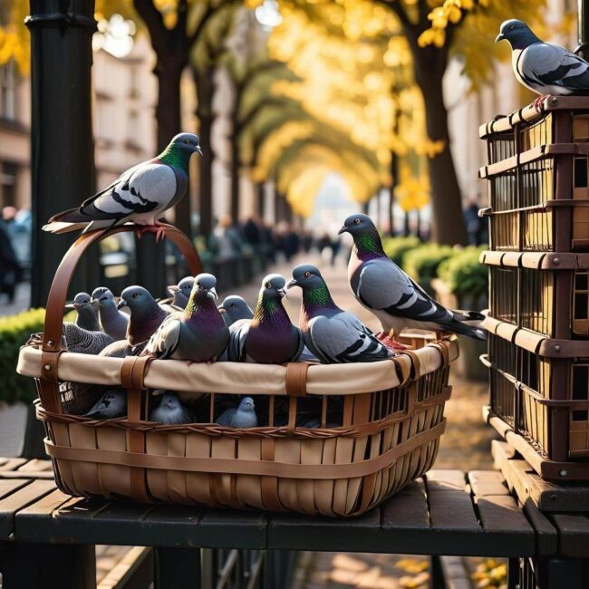 Zawodowe kosze dla gołębi sportowych